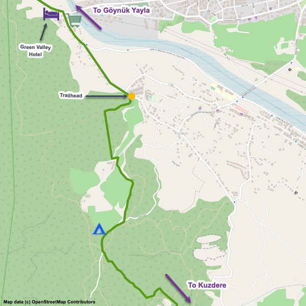 Annotated map of Kuzdere.
