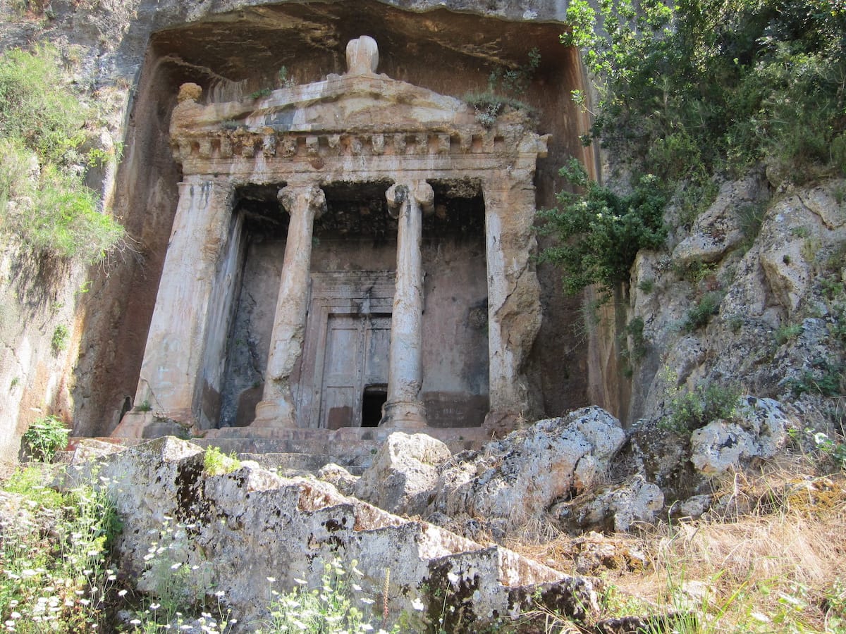 Impressive cliffside tomb in Fethiye.