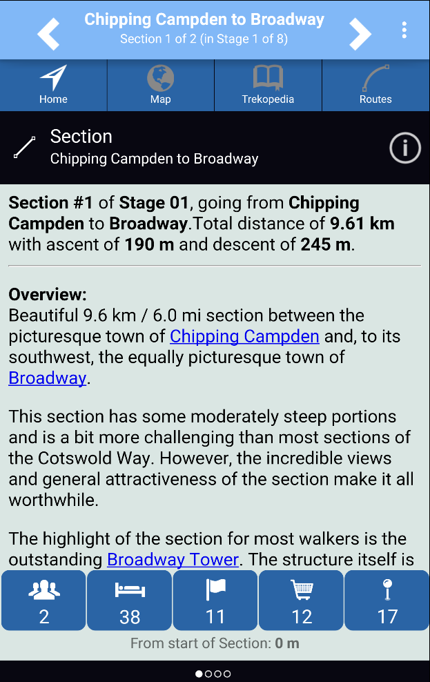 Cotswold Way Home Screen