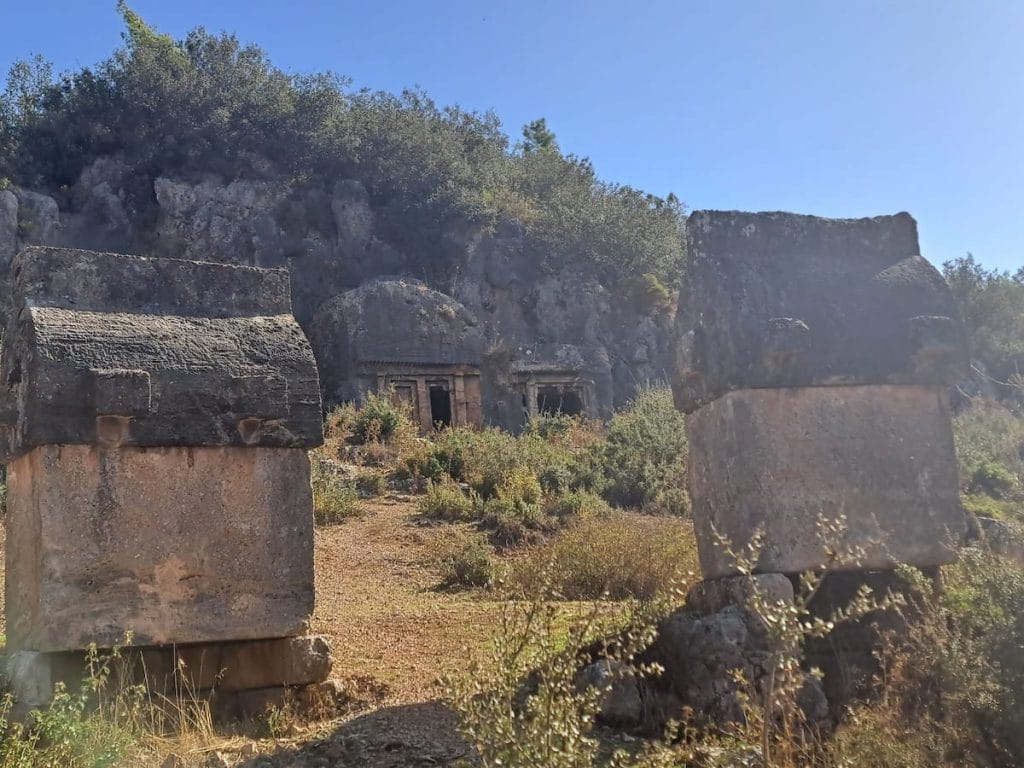 Lycian tombs at edge of Kayaköy.