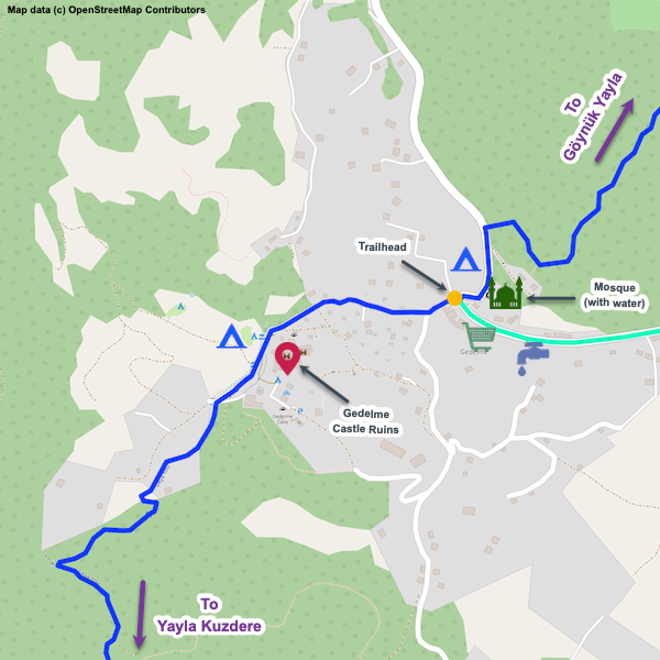 Annotated map of Gedelme.
