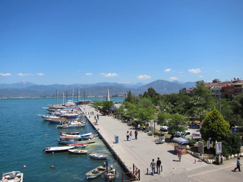 View of harbour promenade in Fethiye.