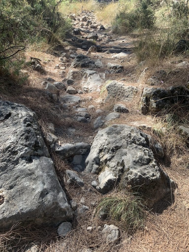 Rocky trail near highpoint between Fethiye and Kayaköy