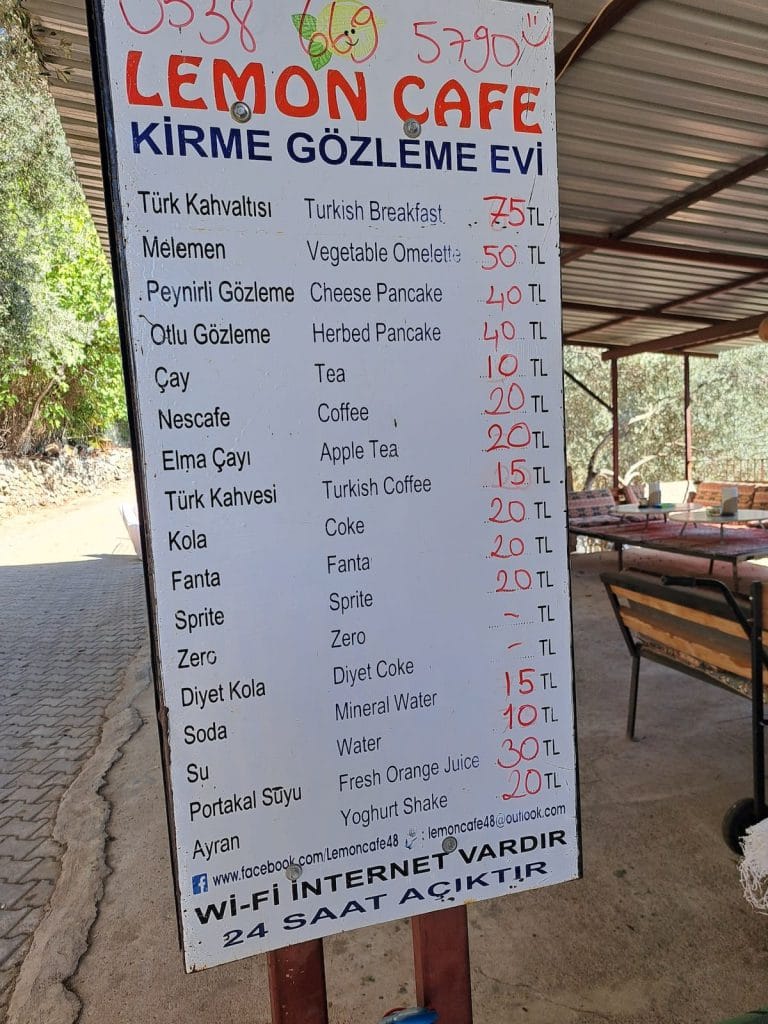 Signboard for Lemon Café in Kirme
