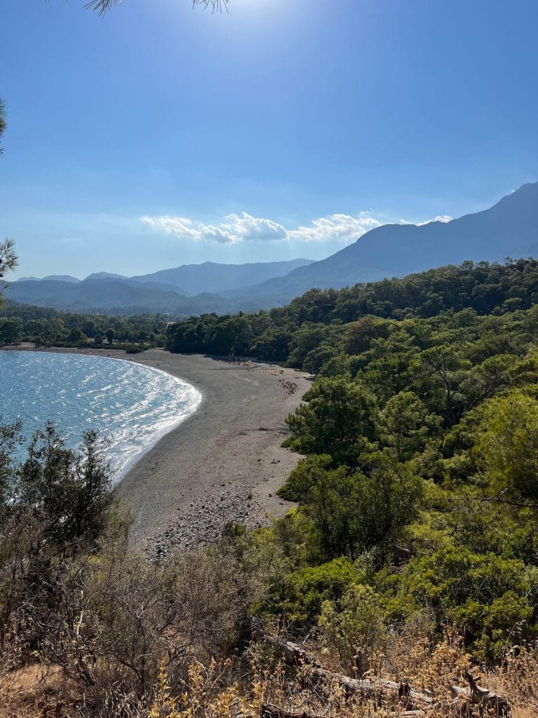 Looking SW at beach from between Tekirova and Phaselis ruins